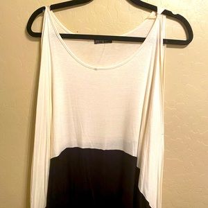 Cold Shoulder Slit Sleeve Shirt